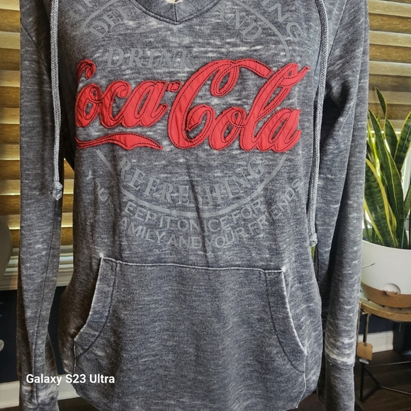 Coca Cola Women's Gray and Red Hoodie - Picture 4 of 7